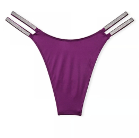 Victoria's Secret Very Sexy Double Shine Strap Smooth Brazilian Panty Grape NWT - Picture 3 of 14